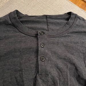 Lululemon Charcoal Grey Long-Sleeve Henley - Size XL